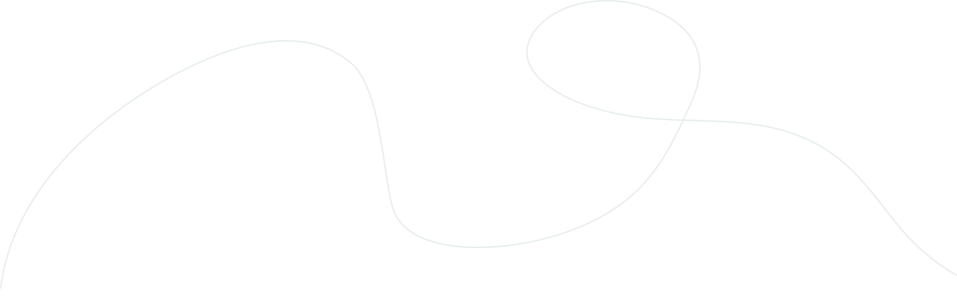 An abstract decorative graphic with two thin overlapping curved lines forming organic loop shapes on a black background.