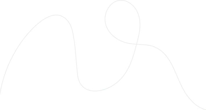 An abstract decorative graphic with two thin overlapping curved lines forming organic loop shapes on a black background.