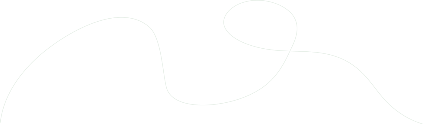 An abstract decorative graphic with two thin overlapping curved lines forming organic loop shapes on a black background.