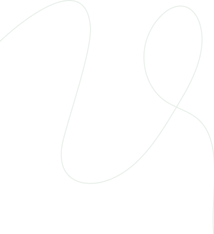 An abstract decorative graphic with two thin overlapping curved lines forming organic loop shapes on a black background.